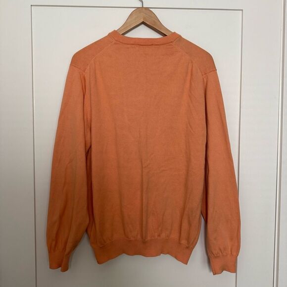 Brooks Brothers 346 Sweater Mens Large Peach 100% Supima Cotton V Neck Preppy - Picture 6 of 12